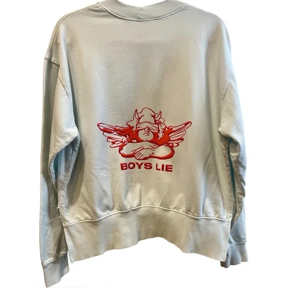BOYS LIE SPACE CADET Cupid Light BLUE Pullover Sweatshirt Cotton Small / Medium - Picture 3 of 6